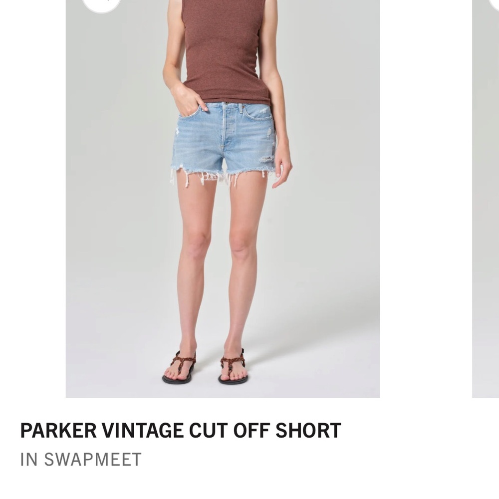 Agolde Distressed Denim Shorts - Light Blue